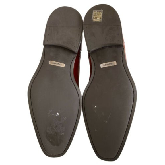 MAGNANNI Men 12 Oxfords Shoes Brown Leather Burnished Medallion Toe Derby - Picture 5 of 9